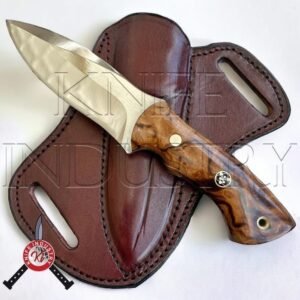 Handmade 1095 Carbon Steel Hunting Knife with Chestnut Wood Handle - Perfect for Camping, Bushcraft, and Survival