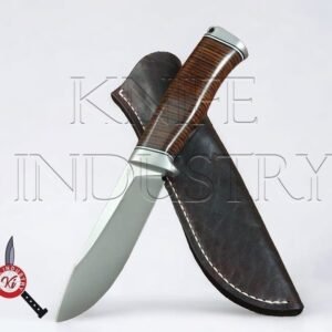 Beautiful Handmade Knife - Leather Handle, Stainless Steel - Perfect for Hunting, Bushcraft, and Gifts for Men