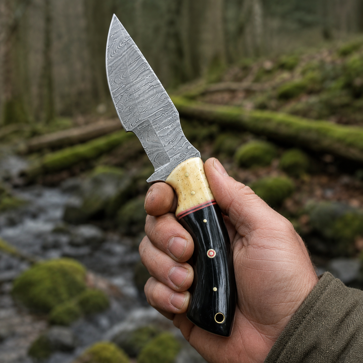 handmade Damascus Tracker knife