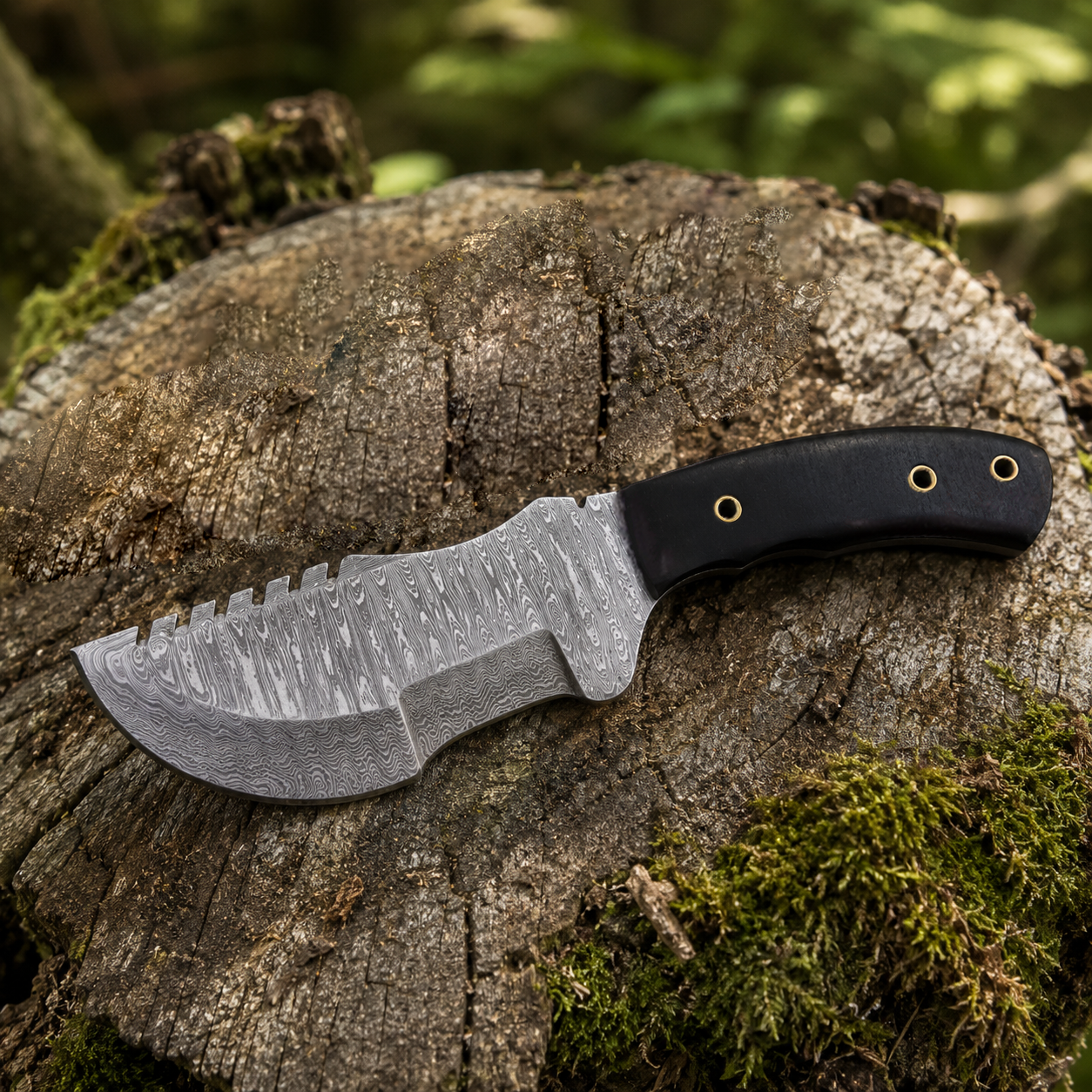 handmade damascus tracker knife outdoor knife
