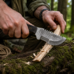 handmade damascus tracker knife outdoor knife