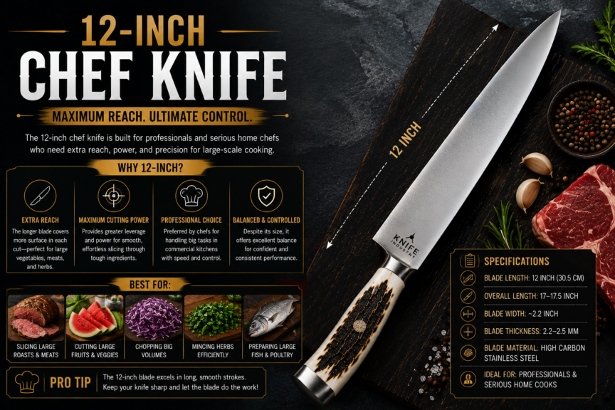 Holding a chef knife with a comfortable ergonomic handle