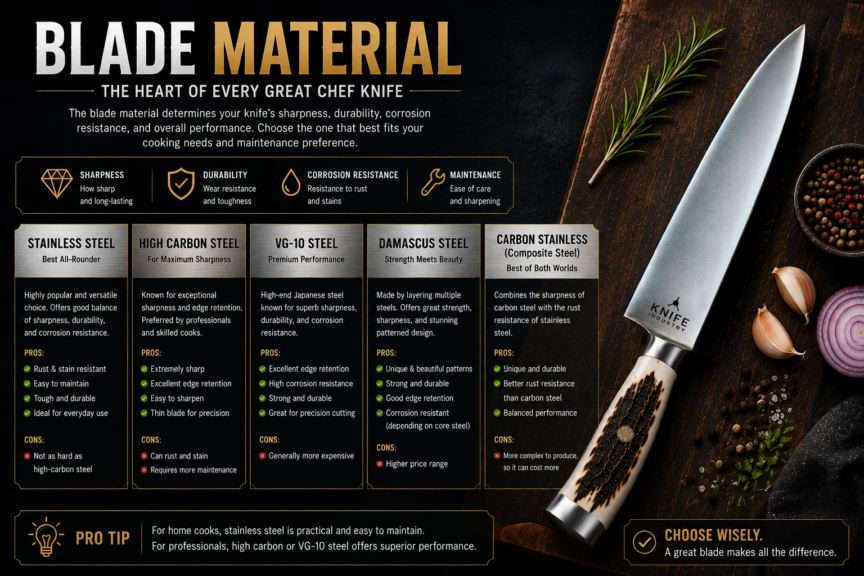 Holding a chef knife with a comfortable ergonomic handle
