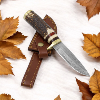 hunting knife stag handle