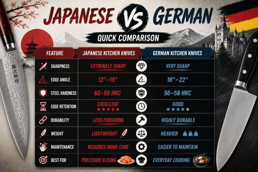 Japanese vs German Kitchen Knives